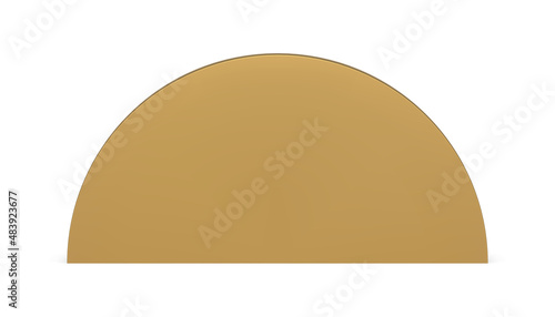 Realistic golden semicircle geometric shape stage tribune for show presentation display 3d vector