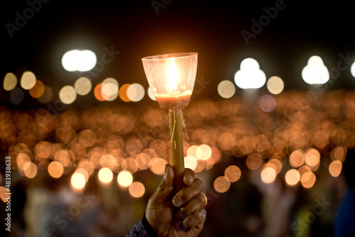 Candles at the Procession of Candles on the Sanctuary of Fatima, Portugal