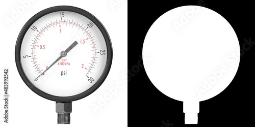 3D rendering illustration of a pressure gauge
