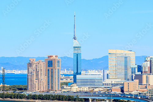 愛宕神社から見た福岡市内 福岡県福岡市 Fukuoka city seen from Atago Shrine. Fukuoka-ken Fukuoka city