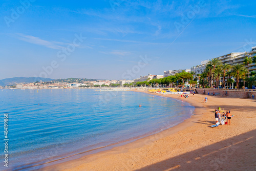 Strand in Cannes, Cote d' Azur, Frankreich