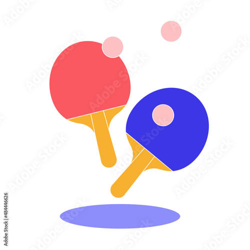 ping pong racket and ball