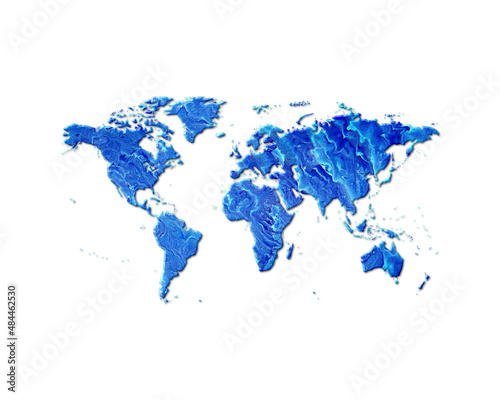 World Map Earth Blue Waves Icon Logo Symbol illustration