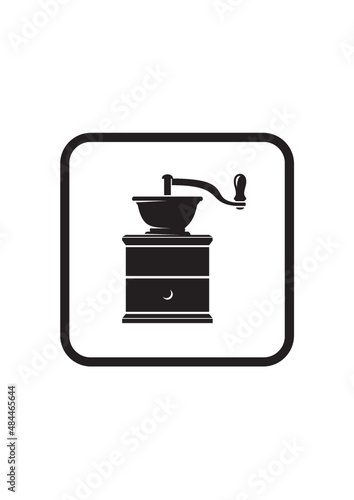 Coffee grinder. Coffee mill vector icon