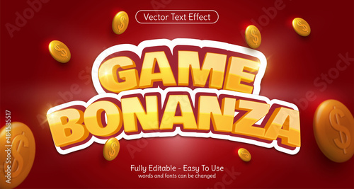 Creative 3d text game bonanza editable style effect template