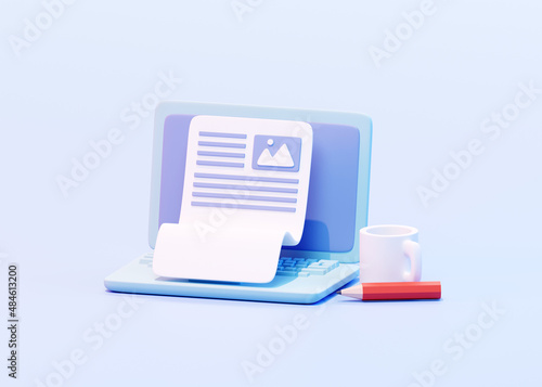 Blogging concept. 3d illustration