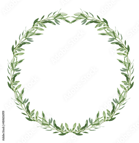 couronne De feuilles d’olivier, fond blanc 