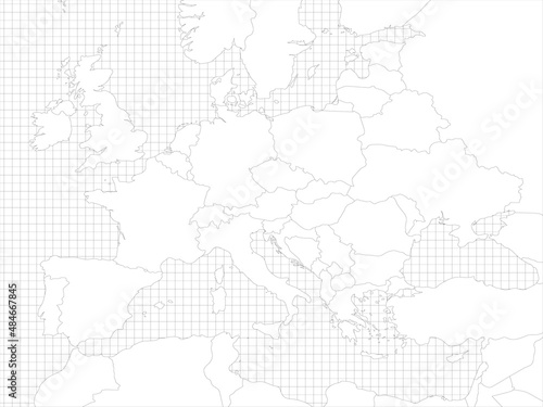 Europe simple outline blank map