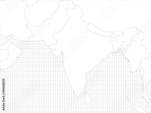 South Asia simple outline blank map