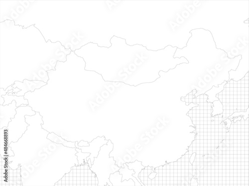 China simple outline blank map