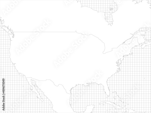 USA simple outline blank map