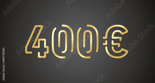 400 Euro internet website promotion sale offer big sale and super sale coupon code golden 400 Euro discount gift voucher coupon black background