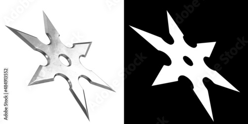 3D rendering illustration of a shuriken ninja star 