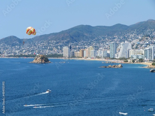 view from the beach, Acapulco bay, Mexico