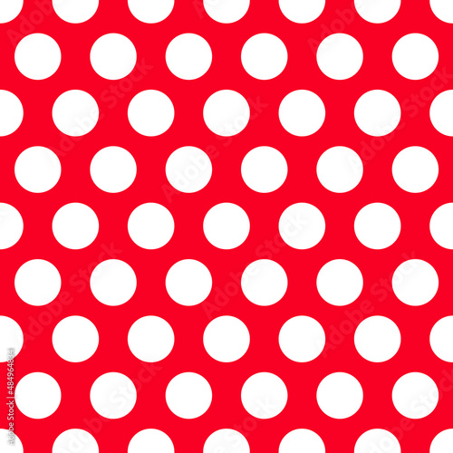 Red and white polka dot texture as background