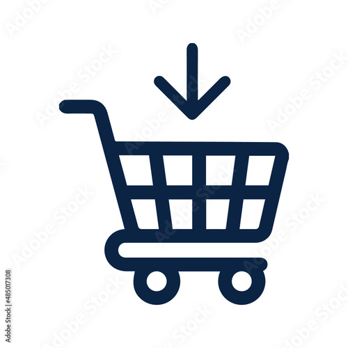 Add to cart caddie or shopping cart icon