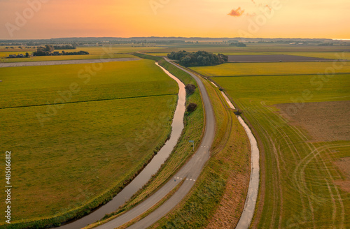 Westfriese Omringdijk near the village of Eenigenburg, Holland.