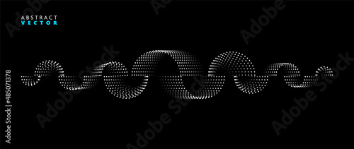 Abstract Geometric Vector Illustration of Wavy Dots.