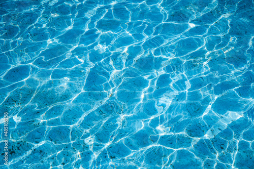 Blue ripped water in swimming the pool