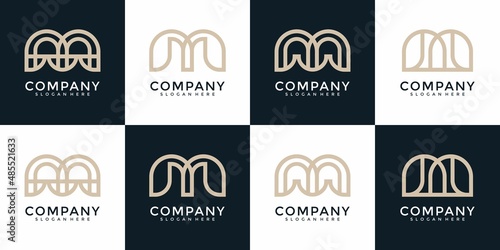 Collection of abstract letter m logo designs