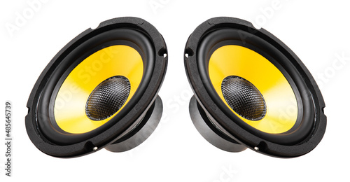 yellow-black audio loudspeaker