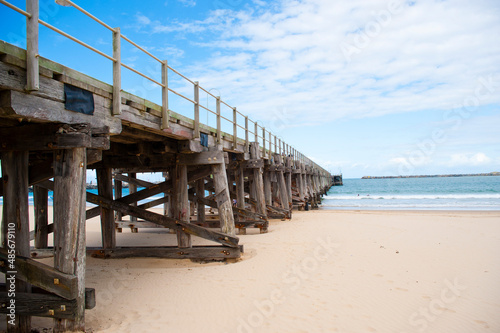 Jetty at Coffs Harbour on the East Coast of Australia, background with copy space