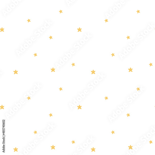 Seamless pattern with cute hand drawn Stars. Yellow shapes with soft edges. Best for textile or websites.