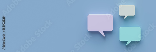 3D speech bubble. talking box, chatting box, message dialog balloon background, 3D illustration.