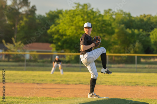 young boy playing baseball