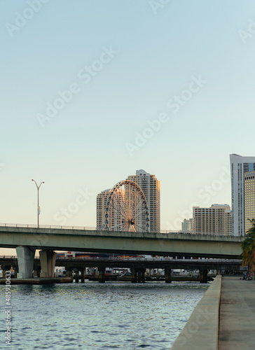 city skyline bridge miami downtown 