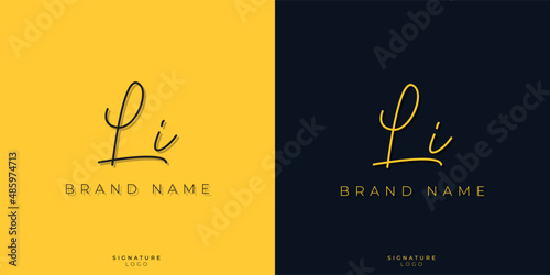 Minimal line art letters LI Signature logo. It will be used for Personal brand or other company.