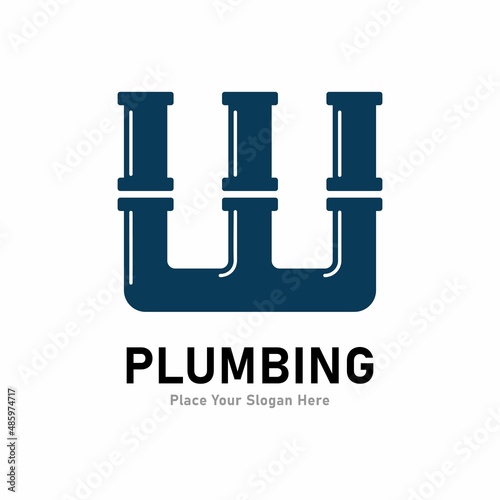 letter w plumbing logo vector design. Suitable for pipe service, drainage, sanitation home, and service company 