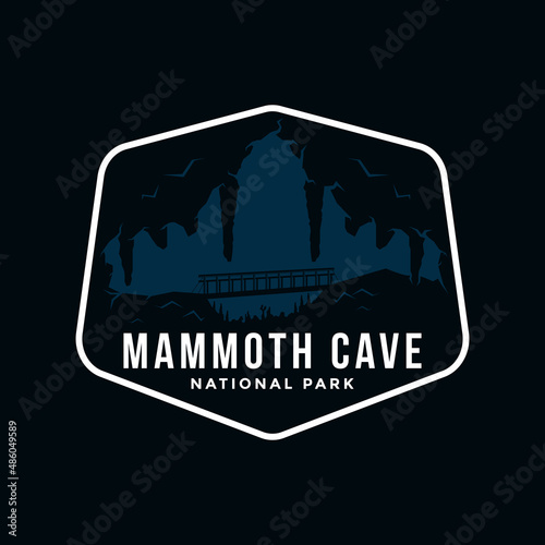 emblem patch mammoth cave national park logo illustrations on dark background