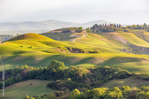 Rural rolling landscape view in Italy
