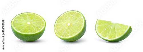 lime slice isolated on white