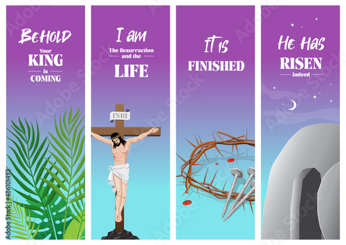 Series of Easter banners vector illustration