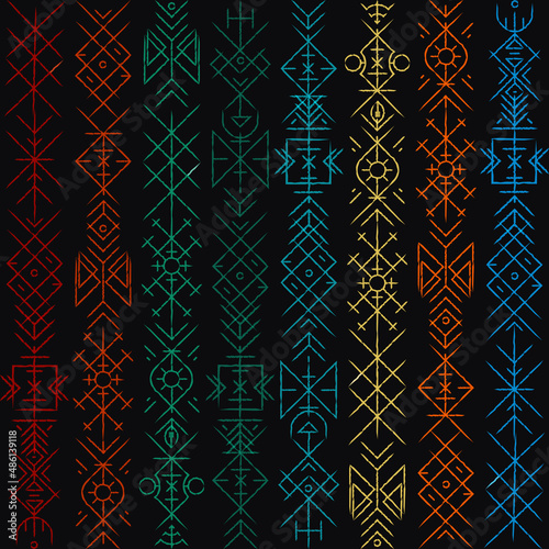 Viking sign seamless pattern.