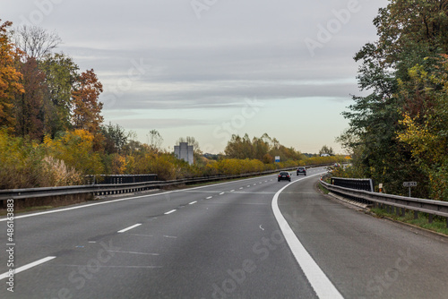 Autumn view of D11 expressway, Czech Republic