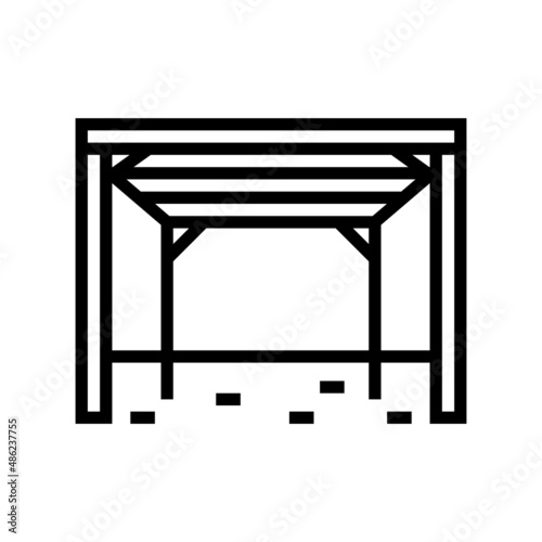 pergola backyard construction line icon vector. pergola backyard construction sign. isolated contour symbol black illustration