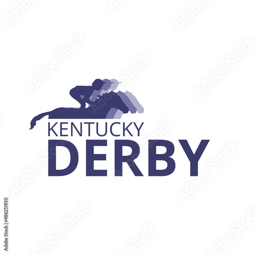 Kentucky derby title text. blue font color on white background