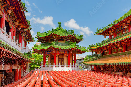 Awesome colorful view of Sanfeng Temple in Kaohsiung, Taiwan