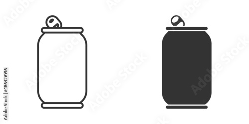 Soda can icon in flat style. Drink bottle vector illustration on isolated background. Beverage sign business concept.