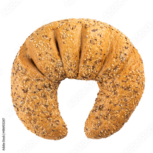 Isolated rogal oat crescent shape yeast roll butter croissant 