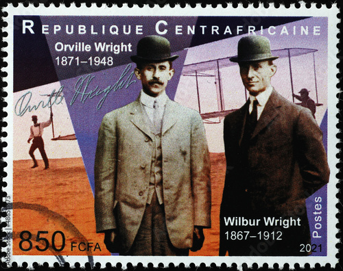 Orville and Wilbur Wright on postage stamp