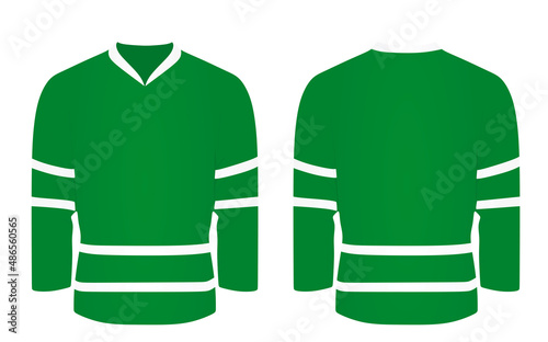 Green ice hockey shirt. vector illustration