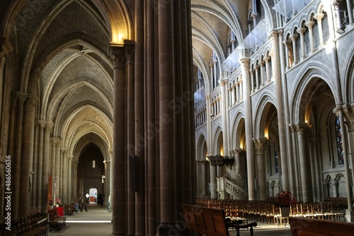 La cathédrale protestante Notre Dame de Lausanne, construite au 13eme siècle, intérieur de la cathédrale, ville de Lausanne, canton de Vaud, Suisse