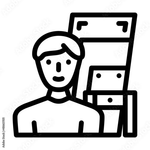 furniture assembler line icon vector. furniture assembler sign. isolated contour symbol black illustration