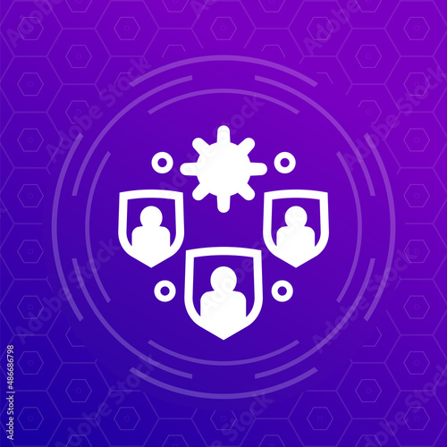 immune population and herd immunity icon for web