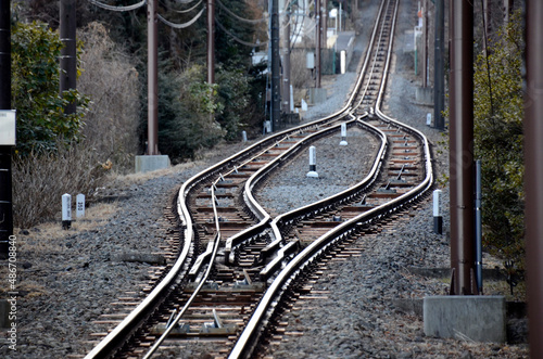 ケーブルカーの線路