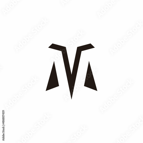 letter m 3d hole door gate building logo vector